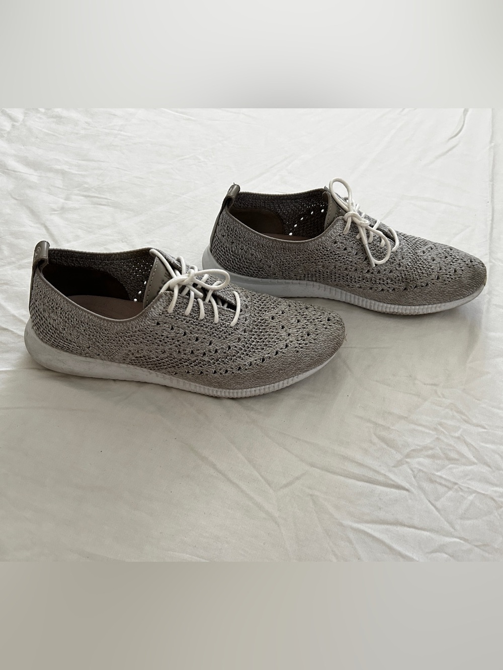 Cole Haan Zerogrand Stitchlite Oxford Gray Knit Lace-Up Sneakers